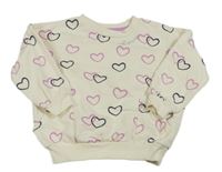Smetanová mikina se srdíčky a nápisem Primark