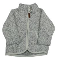 Šedá melírovaná pletená propínací mikina H&M