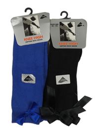 Nové - 2x podkolenky s mašlí - černé + modré 