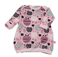 Růžové bavlněné šaty s jablky 