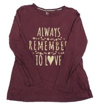 Vínové triko s nápisem Lupilu