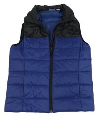 Černo-tmavomodrá šusťáková lehká zateplená vesta Pepperts