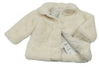 Nové - Smetanový kožešinový podšitý kabátek George