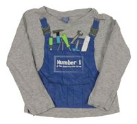 Šedé triko s laclem a nářadím Dopodopo