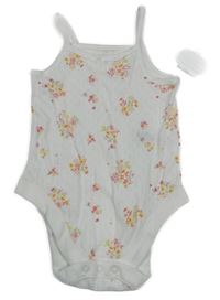 Nové - Bílé květované košilkové body Nutmeg