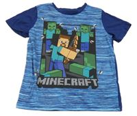 Modro-tmavomodré žíhané tričko s Minecraft Nutmeg