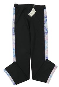 Nové - Černo-batikované sportovní legíny E-Vie