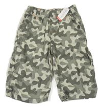 Nové - Khaki army plátěné 3/4 kalhoty 