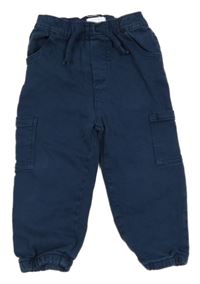 Tmavomodré teplákové cuff jogger rifle s kapsami Primark