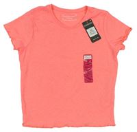 Neonově oranžové žebrované crop tričko Primark