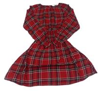 Červeno-černé lehké kostkované šaty H&M
