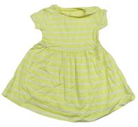 Žluto-bílé pruhované bavlněné šaty Mothercare 