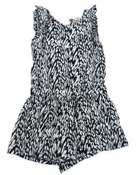 Černo-bílý kraťasový overal H&M
