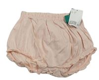 Světlerůžové bavlněné kraťasy s volánky H&M