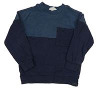 Tmavomodro-modrá mikina s kapsou H&M