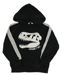 Černo-šedá mikina s dinosaurem zn. V by Very