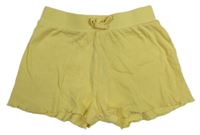 Žluté žebrované bavlněné kraťasy Primark