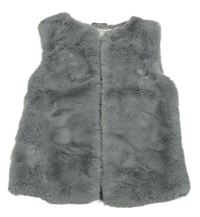 Šedá kožešinová podšitá vesta zn. Primark