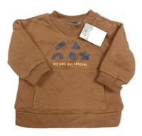 Nové - Hnědá mikina s tvary a klokankou Primark