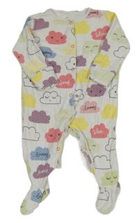 Bílý overal s mráčky Next 