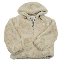 Béžová kožešinová zateplená bunda s kapucí Matalan