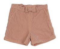 Světlerůžové sametové kraťasy s mašlí H&M