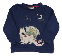 Tmavomodrá mikina s drakem Boden