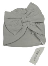 Nové - Šedá žebrovaná čepice s mašlí River Island