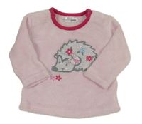 Světlerůžová chlupatá mikina s ježkem Ergee