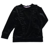 Černá sametová mikina s volánky Kiki&Koko