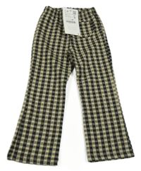 Nové - Černo-béžové kostkované kalhoty Zara