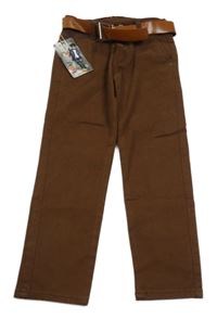 Nové - Hnědé rifle s páskem Looks 