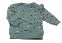 Zelenošedá mikina s kytičkami S. Oliver