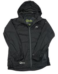 Černá šusťáková sportovní nepromokavá bunda s kapucí Trespass 