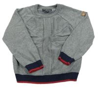 Šedý svetr s tmavomodrým lemem Mayoral 