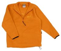 Oranžová fleecová mikina s logem Jack Wolfskin