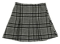 Černo-bílá kostkovaná vlněná sukně Next 