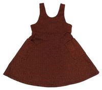 Rezavo-černé vzorované šaty s s kapsami Nutmeg 