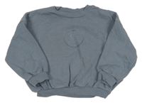 Modrošedá oversize mikina se smajlíkem George 