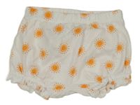 Bílé bavlněné kraťasy se sluníčky Lupilu