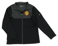Černo-šedá funkční fotbalová propínací mikina Manchester United Nike