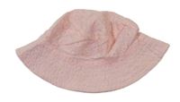 Světlerůžový plátěný květovaný klobouk George 