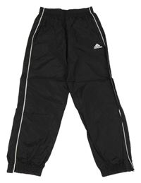 Černé šusťákové nepromokavé kalhoty Adidas