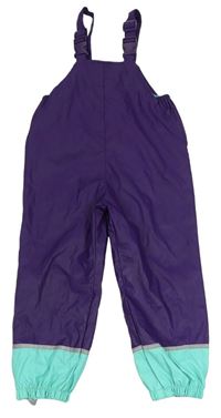 Purpurovo-světletyrkysové nepromokavé laclové podšité kalhoty X-MAIL