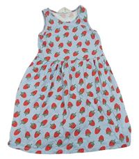 Světlemodré melírované šaty s jahůdkami H&M