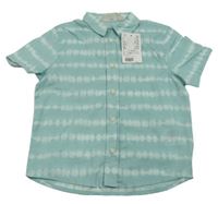Mentolovo-bílá batikovaná košile H&M