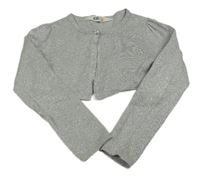 Šedé melírované propínací svetrové bolérko se třpytkami H&M