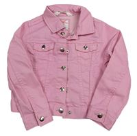 Růžová tepláková riflová crop bunda zn. H&M