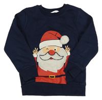 Tmavomodrá vánoční mikina se Santou C&A