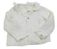 Bílý propínací svetr s límečkem Matalan